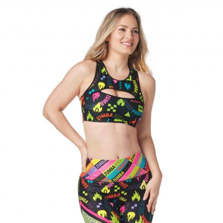Zumba Printed Keyhole Bra