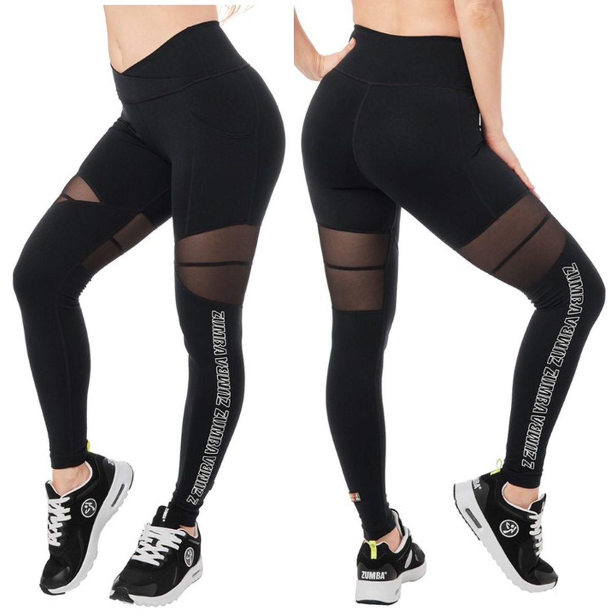 Zumba Mesh Panel High Waistband Ankle Leggings