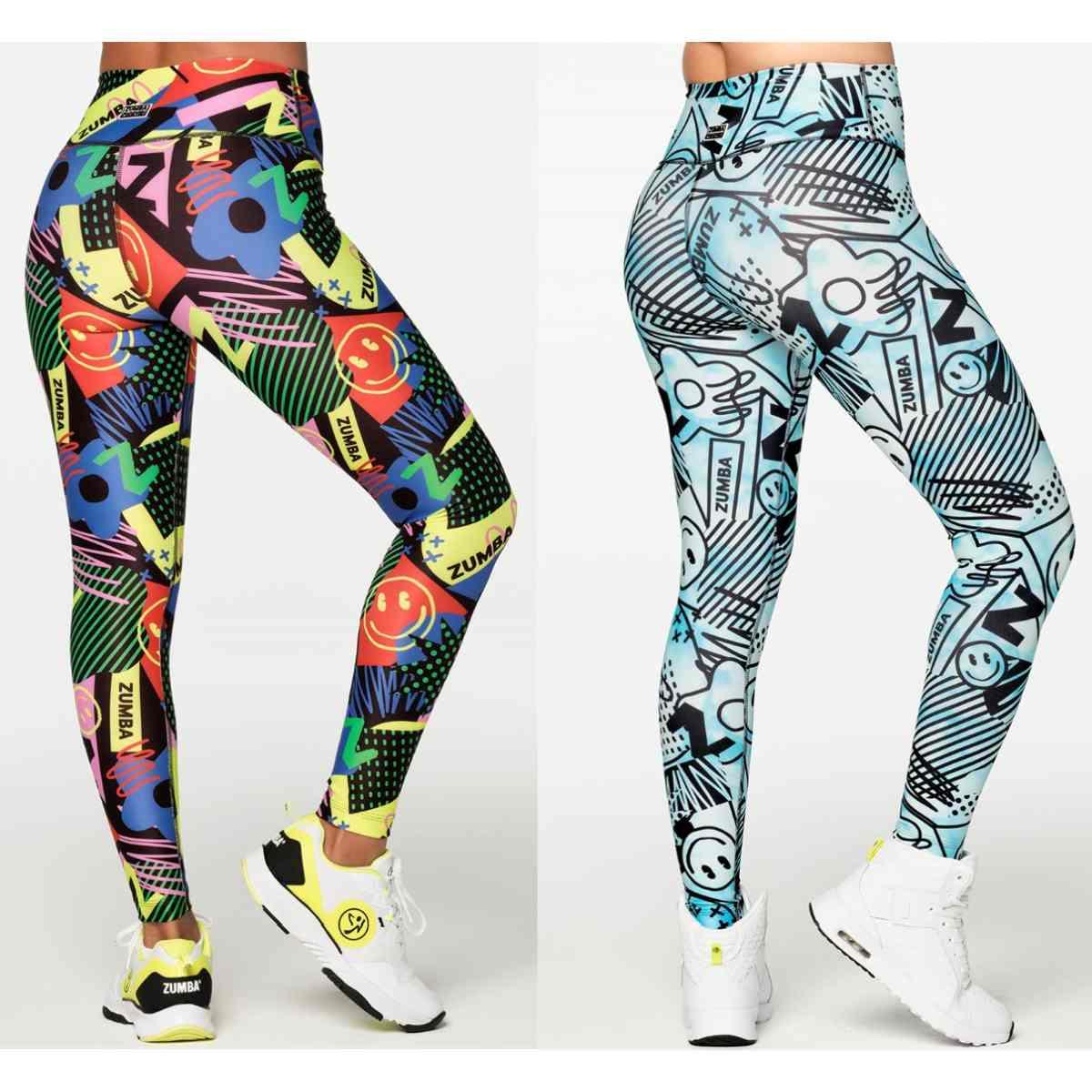 Zumba Happy And Fun High Waisted Ankle Leggings Z1B000216