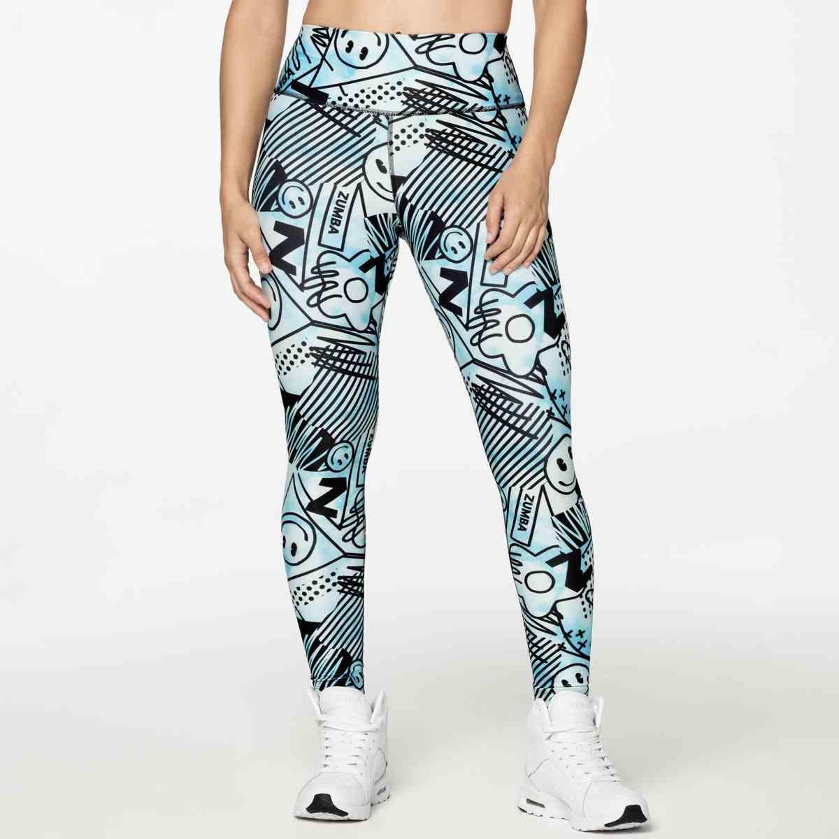 Zumba Happy And Fun High Waisted Ankle Leggings