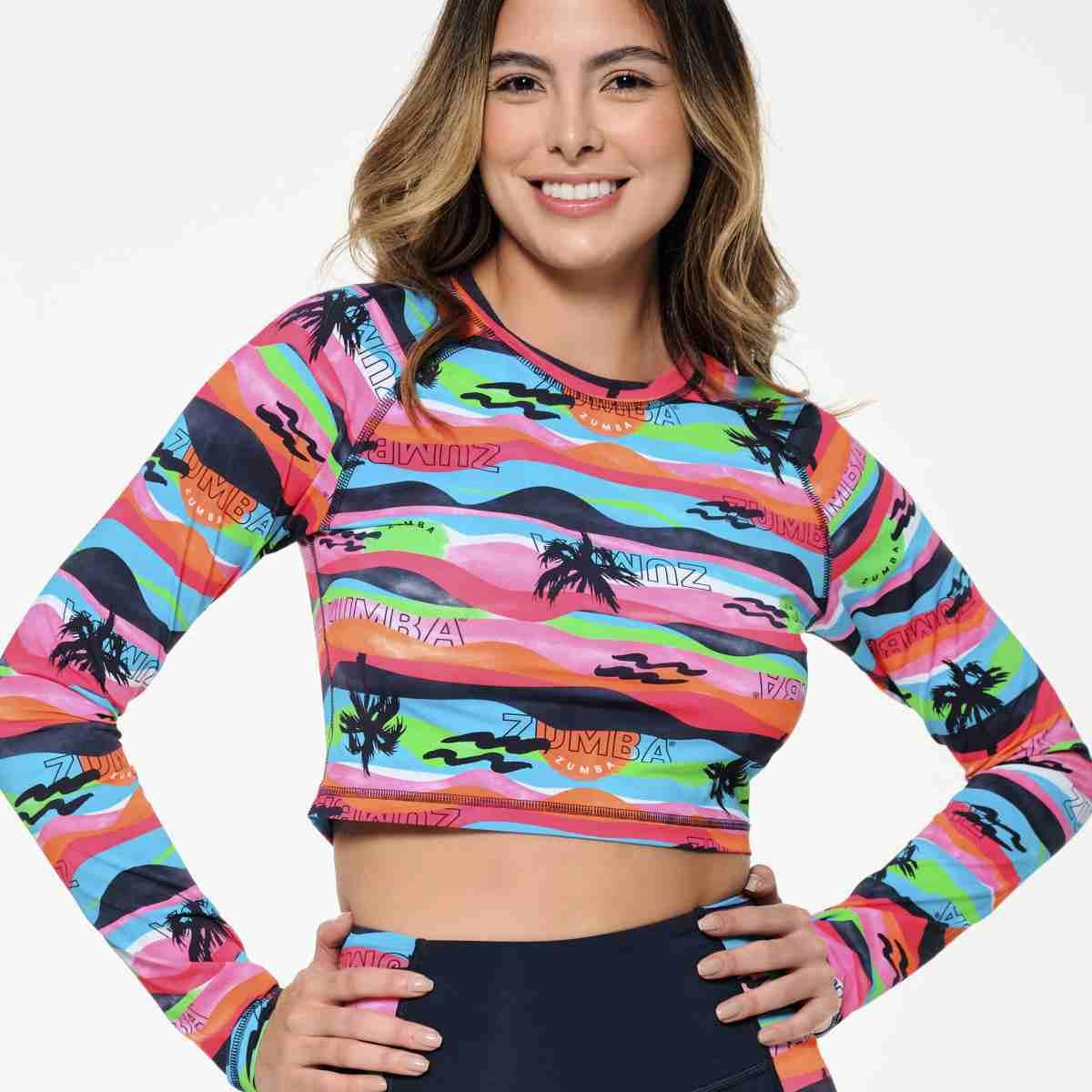 Zumba Sun And Swim Long Sleeve Crop Top