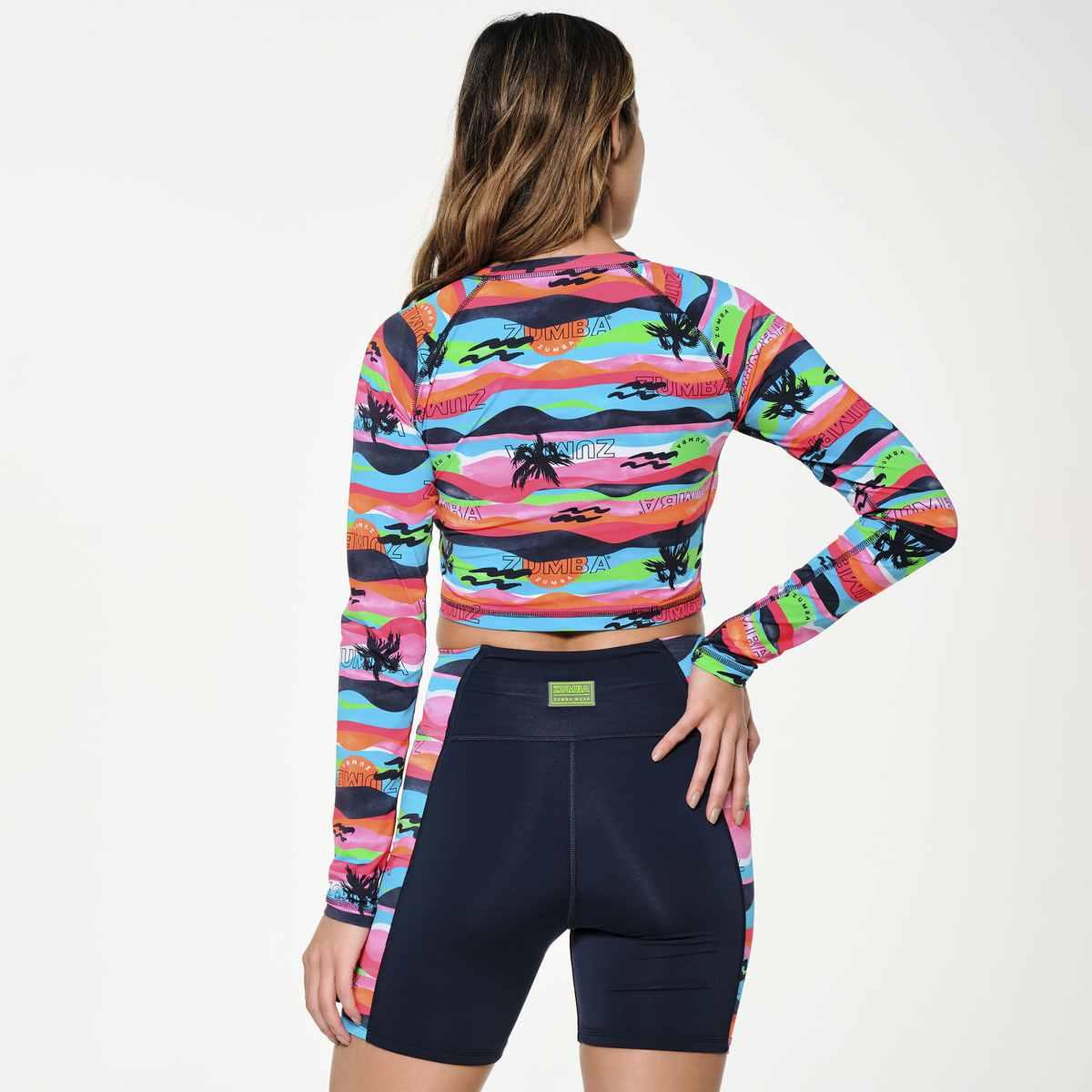 Zumba Sun And Swim Long Sleeve Crop Top