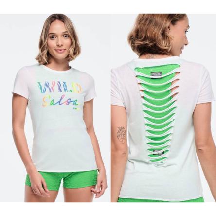 Funscape Crew Neck Tee With Back Slashes