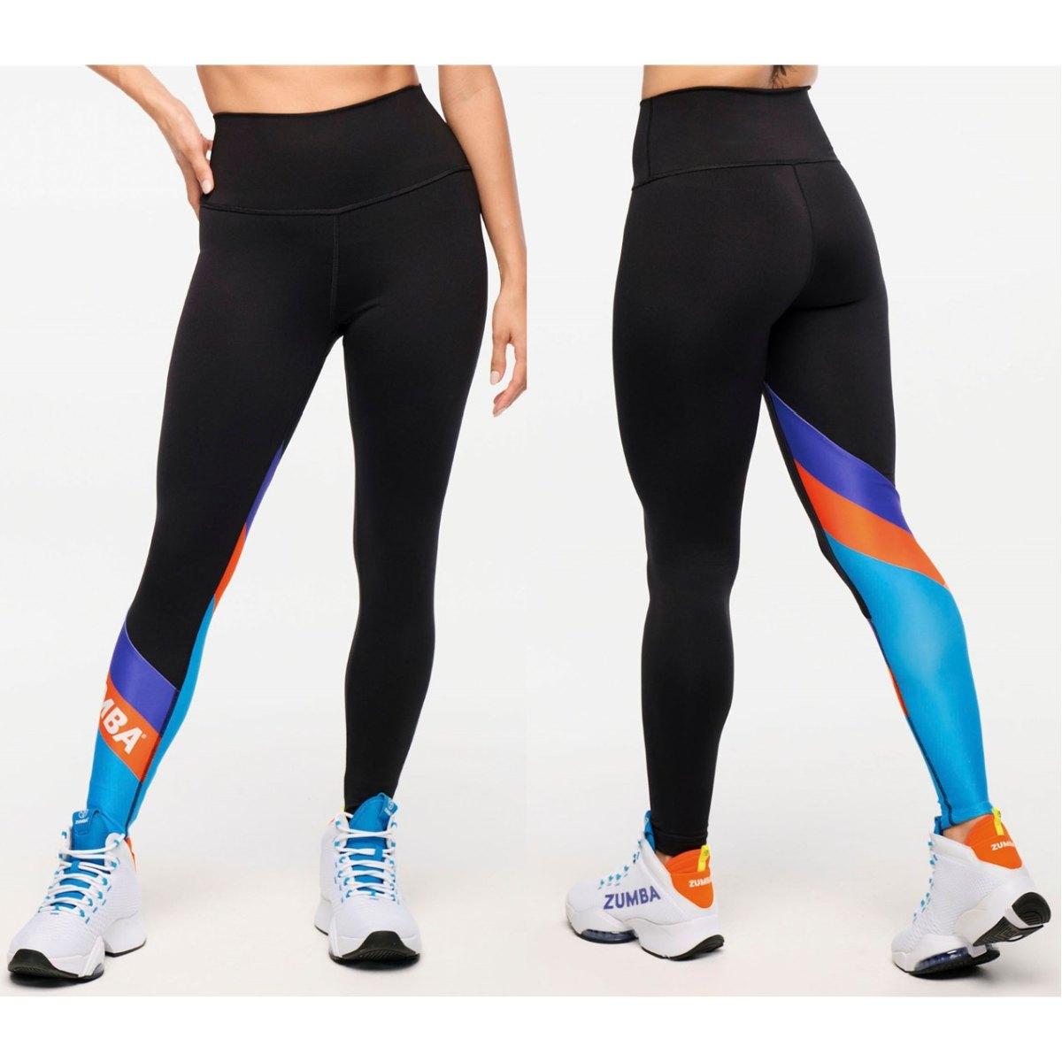Zumba Explore High Waisted Ankle Leggings With Diagonal Insert
