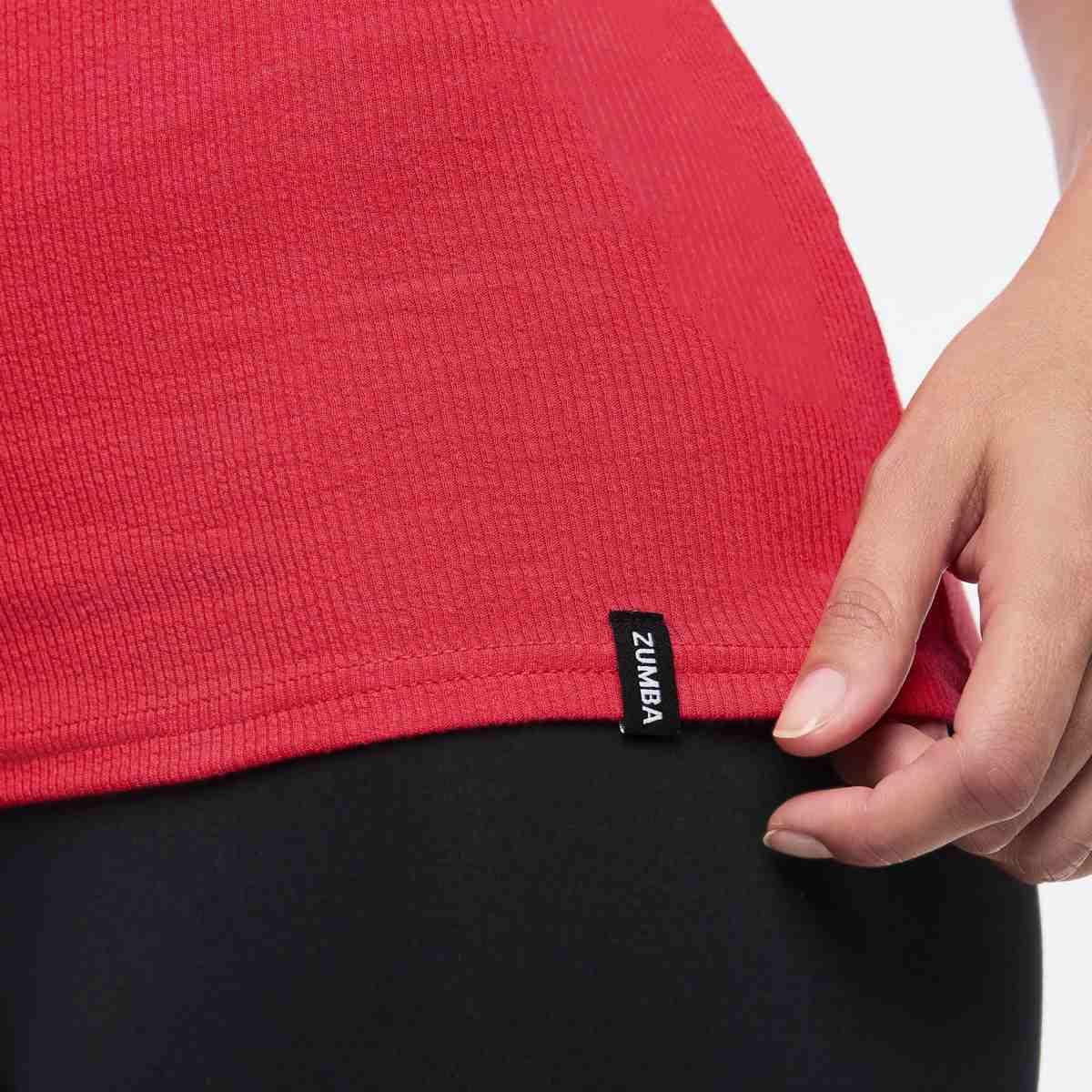 Zumba Haus Fitted High Neck Rib Tank