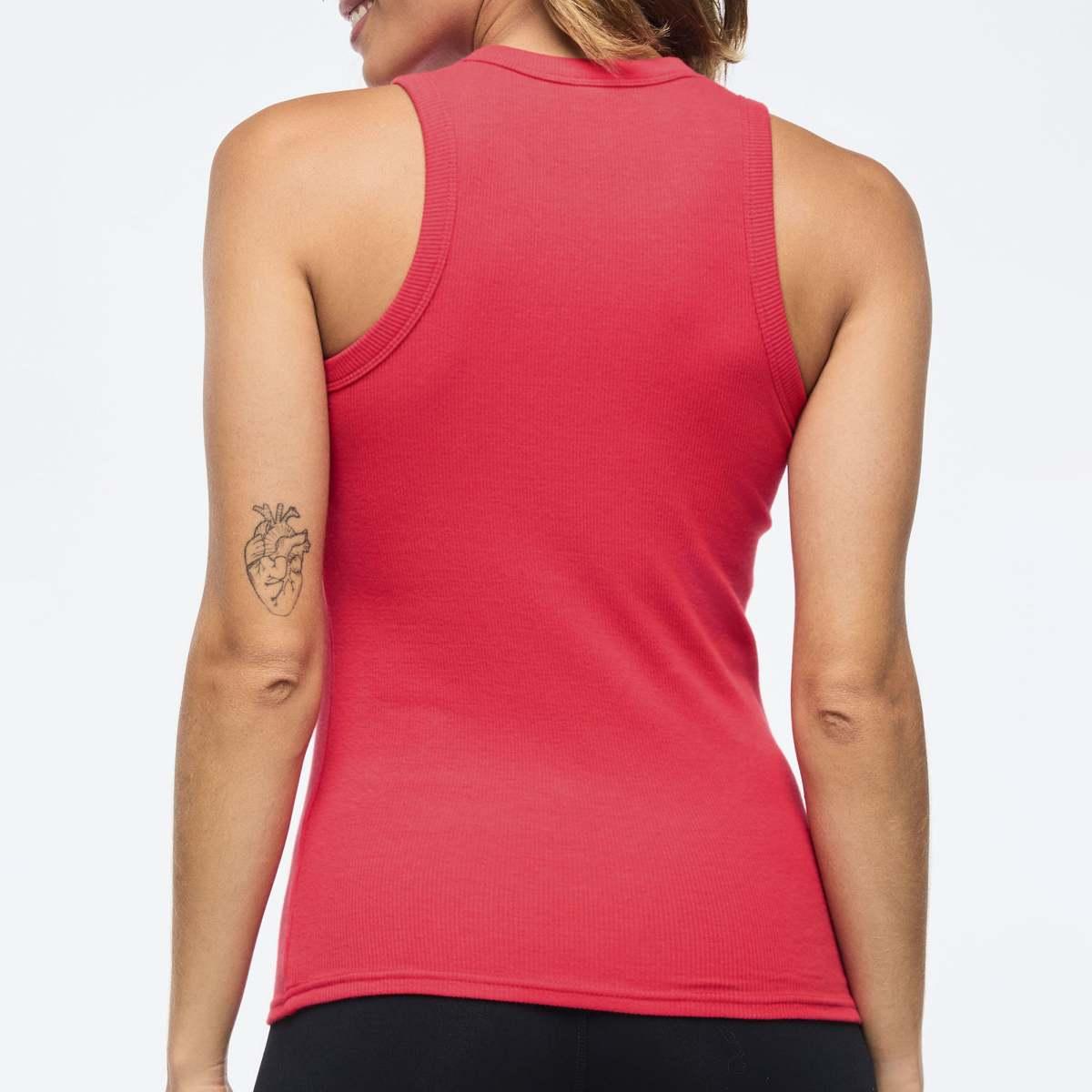 Zumba Haus Fitted High Neck Rib Tank