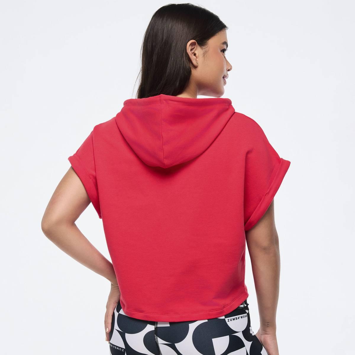 Zumba Haus Short Sleeve Crop Pullover Hoodie