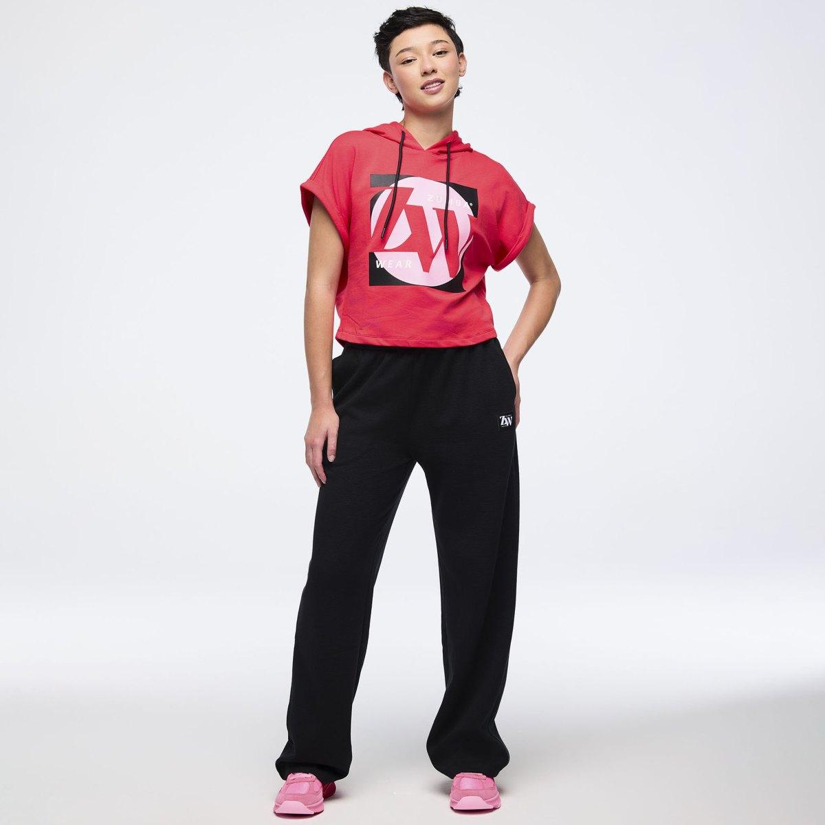Zumba Haus Short Sleeve Crop Pullover Hoodie