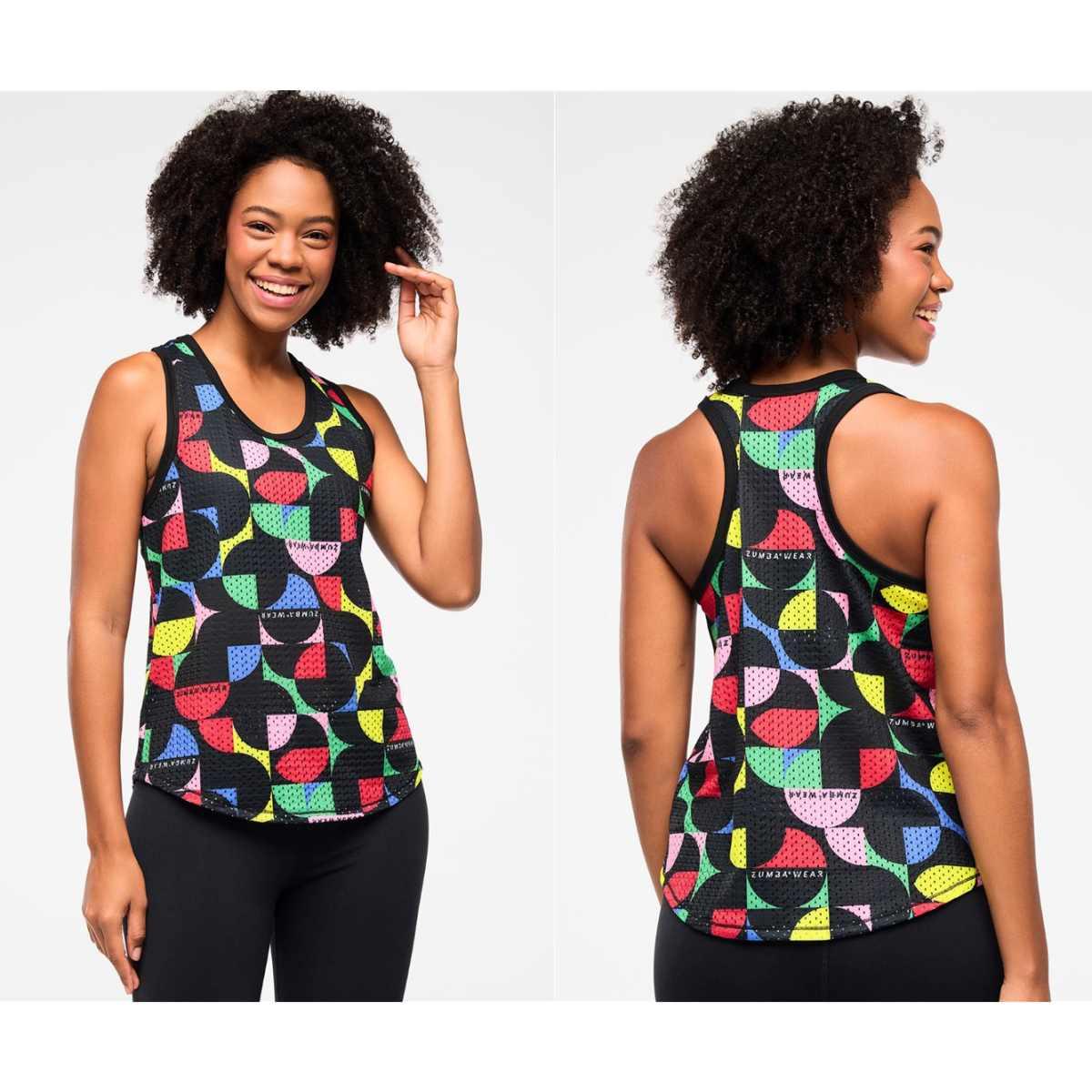 Zumba Haus Basketball Mesh Tank With Curved Hem