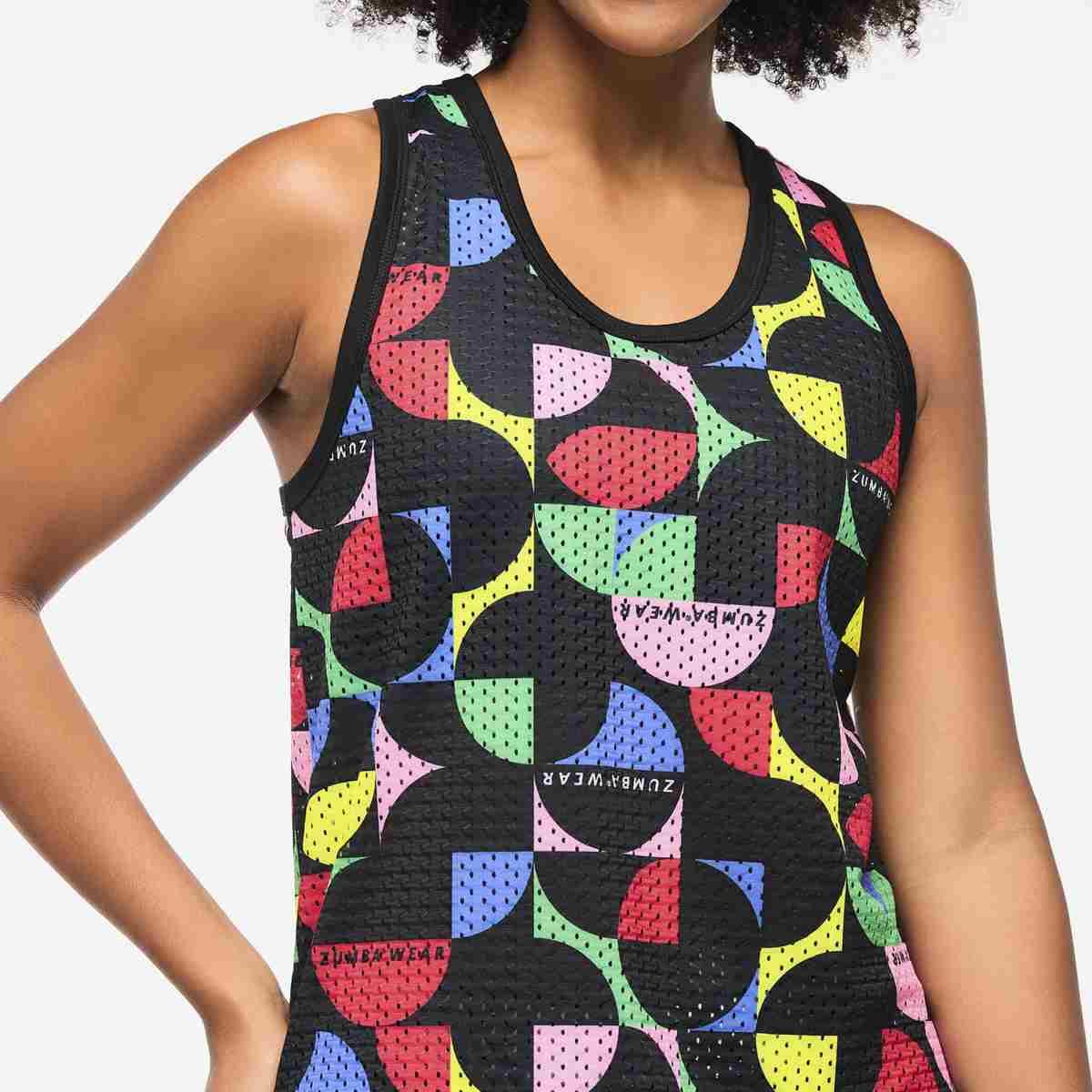 Zumba Haus Basketball Mesh Tank With Curved Hem