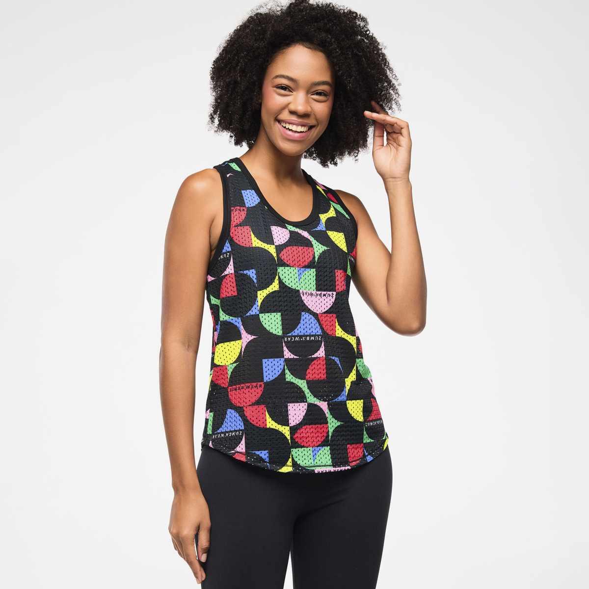 Zumba Haus Basketball Mesh Tank With Curved Hem