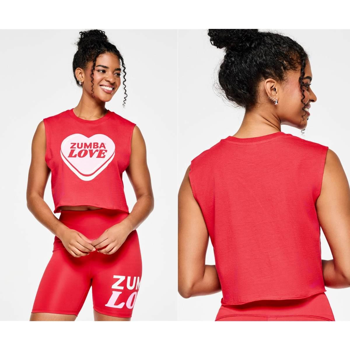 Zumba Love Crew Neck Muscle Crop Tank