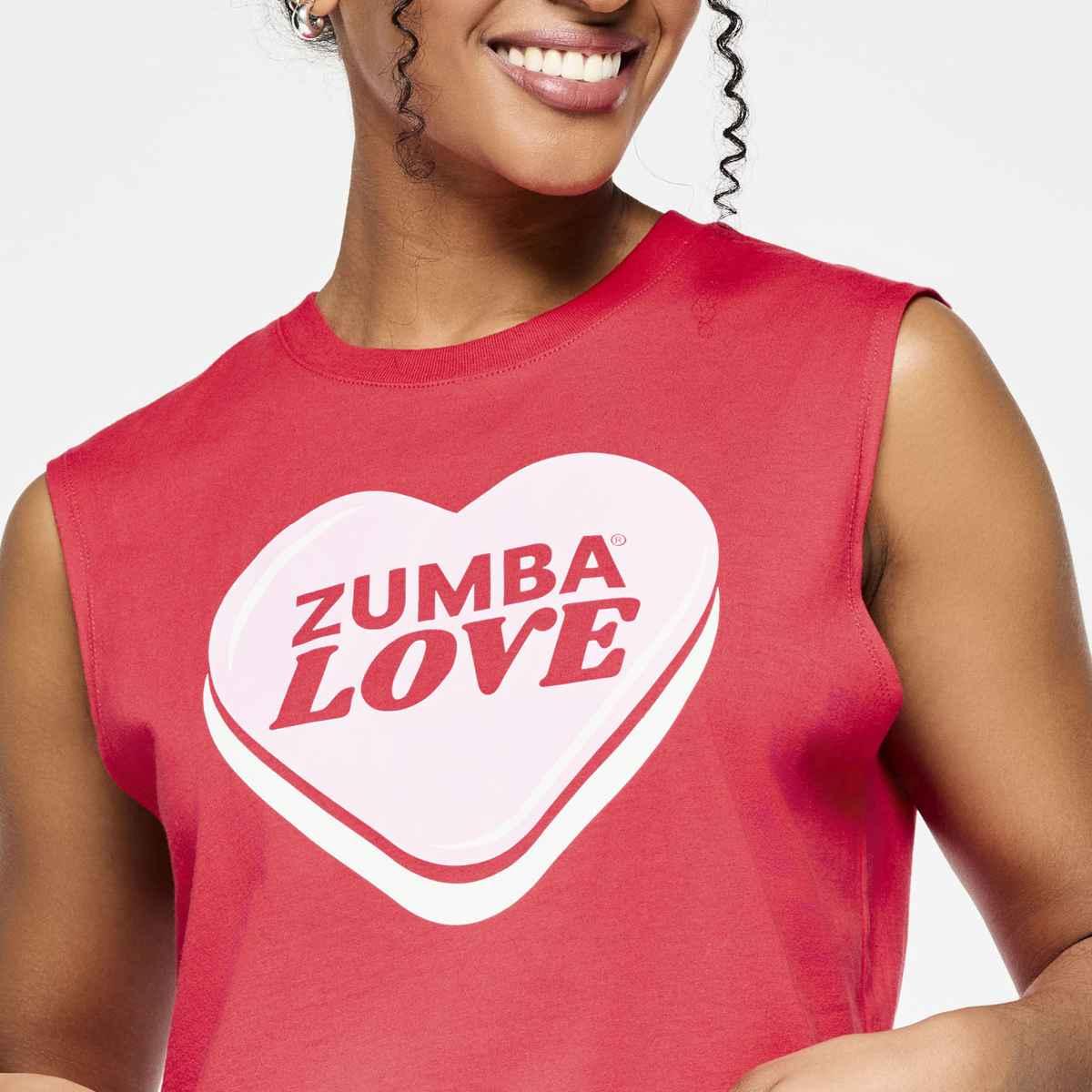 Zumba Love Crew Neck Muscle Crop Tank