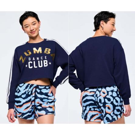 Victory Crew Neck Long Sleeve Boxy Crop Top