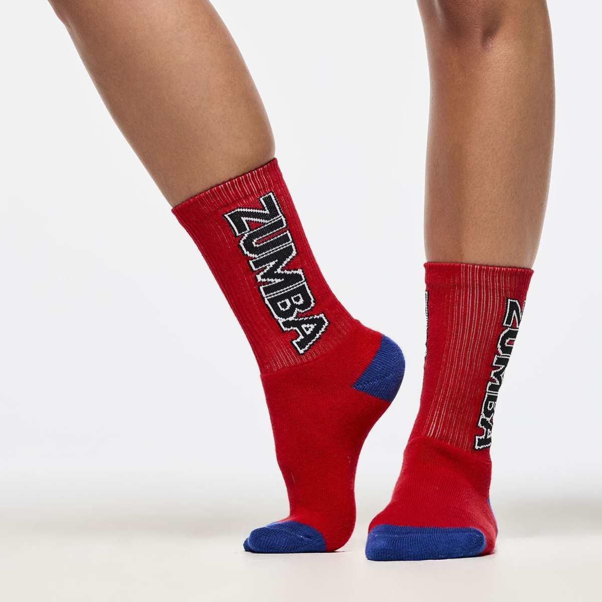 Victory Plush High Socks - Cherry
