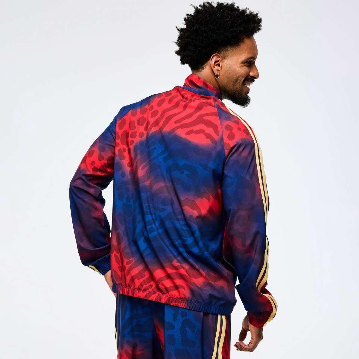 Victory Zip Up Mock Neck Woven Raglan Jacket