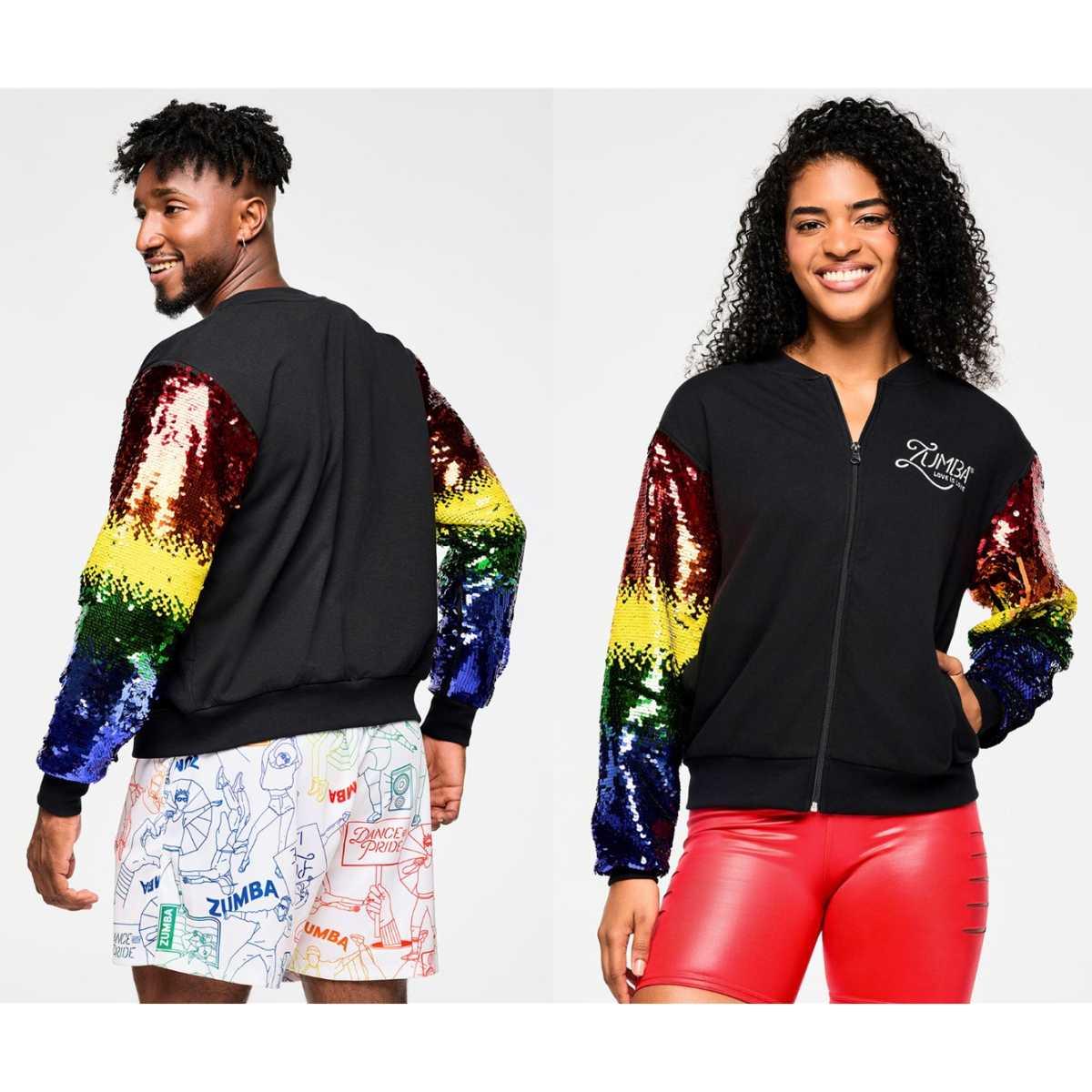 Zumba Bomber Jacket With Sequin Sleeves