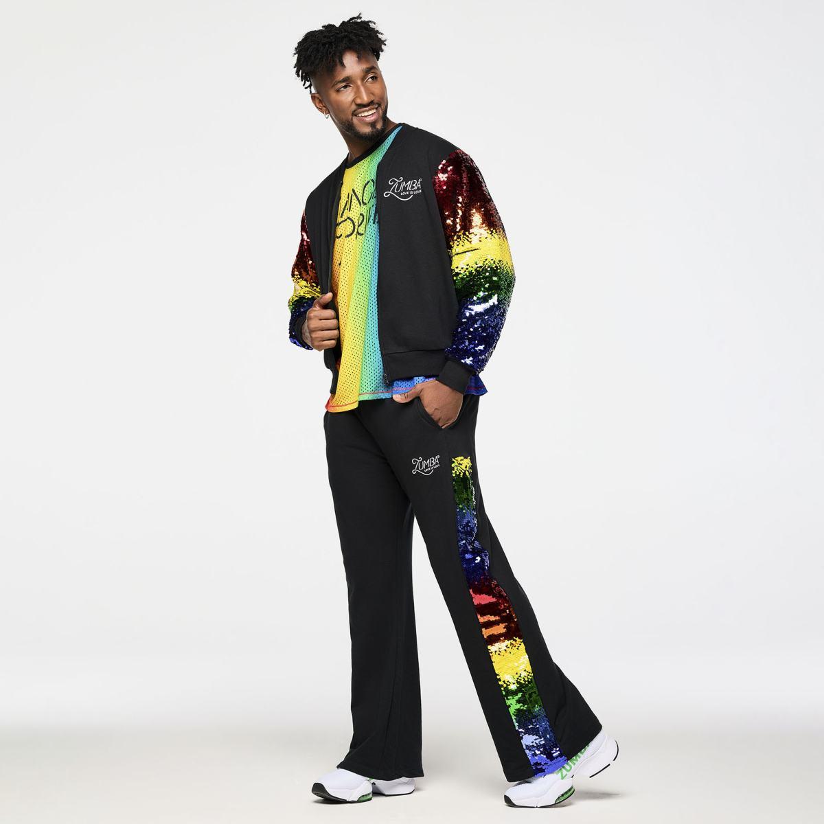 Zumba Bomber Jacket With Sequin Sleeves