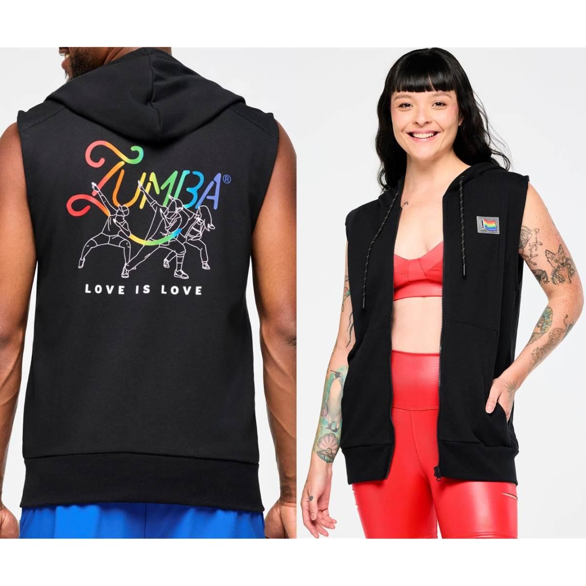 Zumba Men's Sleeveless Zip Up Hoodie