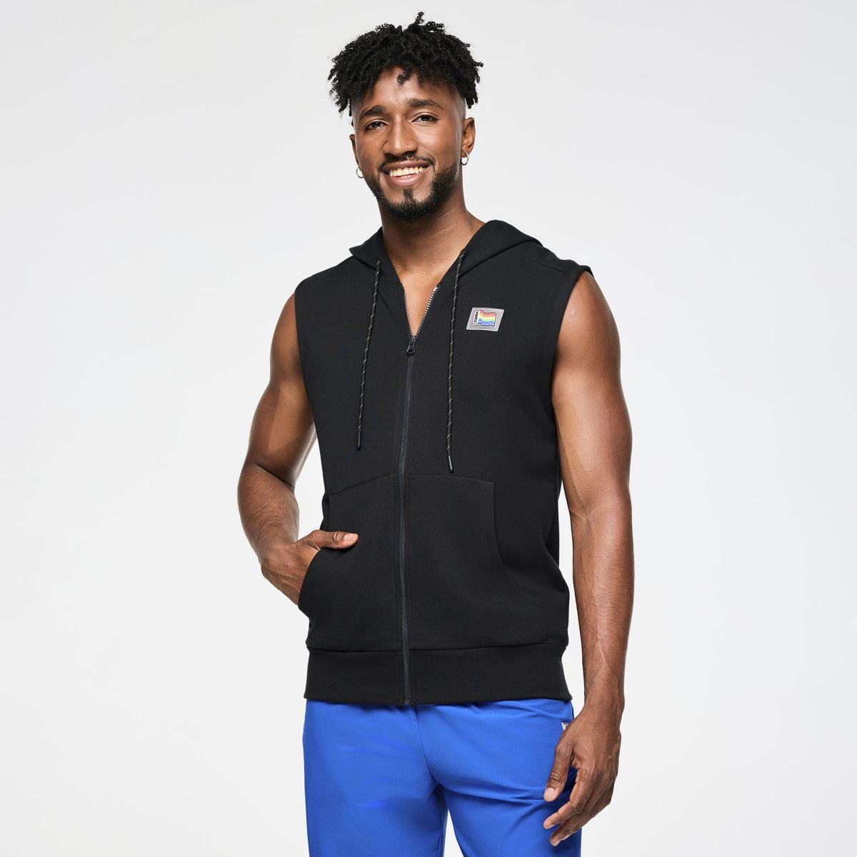 Zumba Men's Sleeveless Zip Up Hoodie
