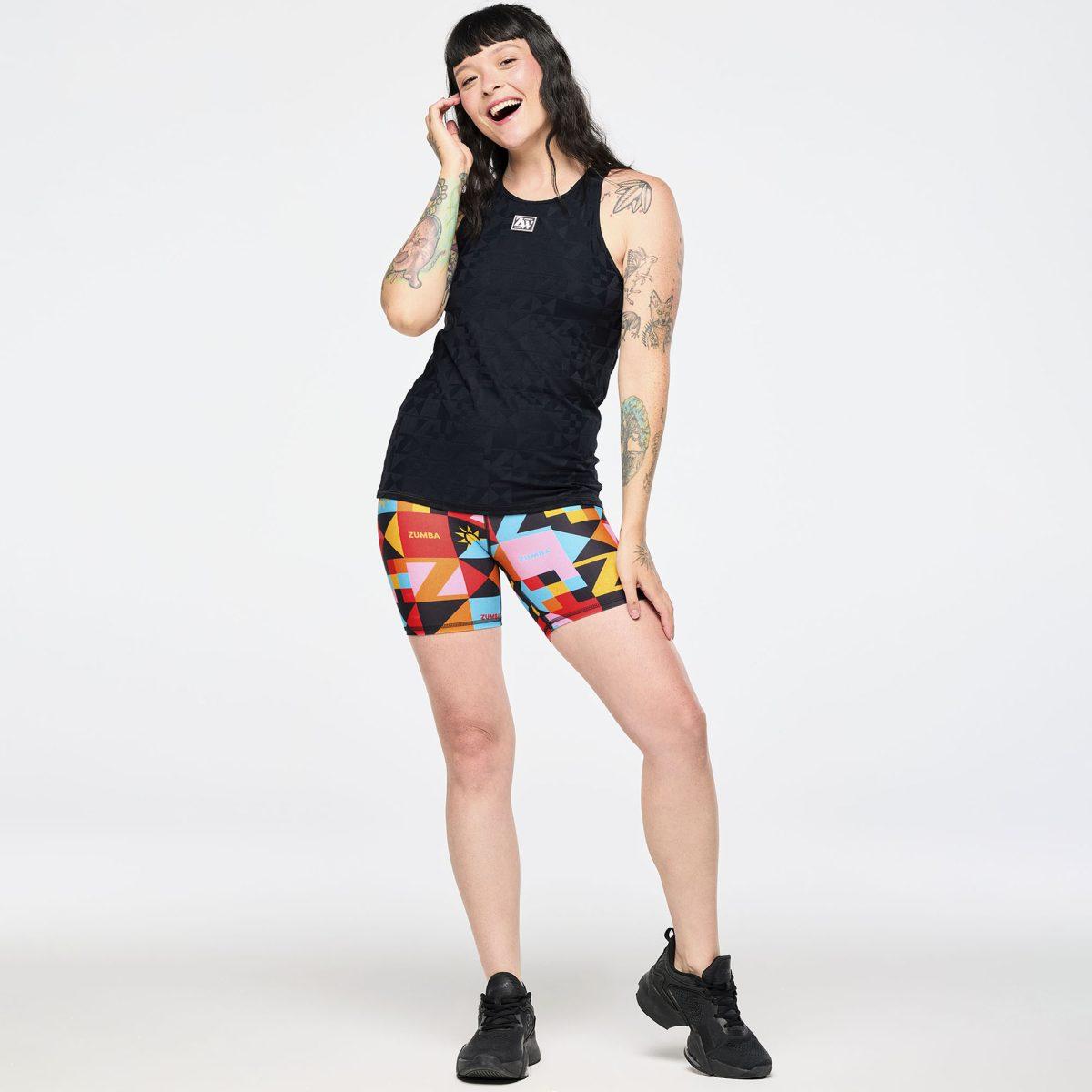 Zumba Rays High Neck Tank - All Out Aqua