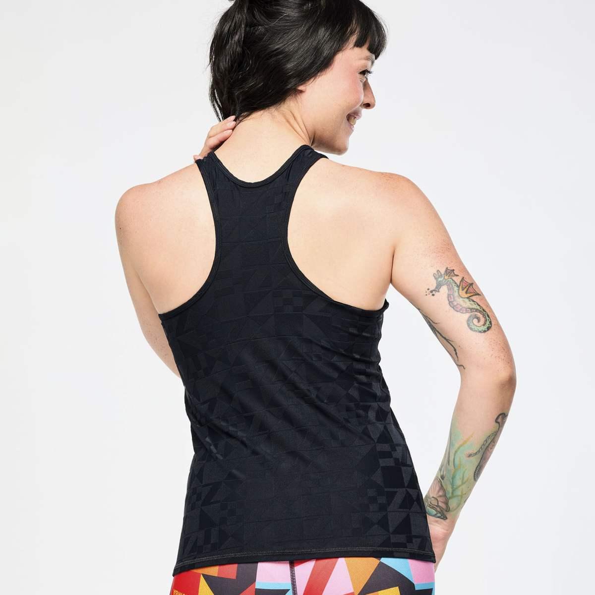 Zumba Rays High Neck Tank - All Out Aqua