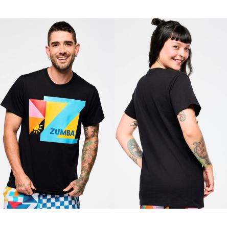 Zumba Rays Crew Neck Tee - Bold Black