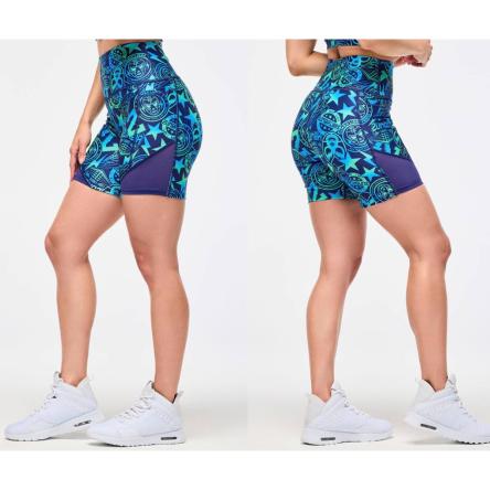 Zumba Libre High Waisted Biker Shorts With Mesh Inserts