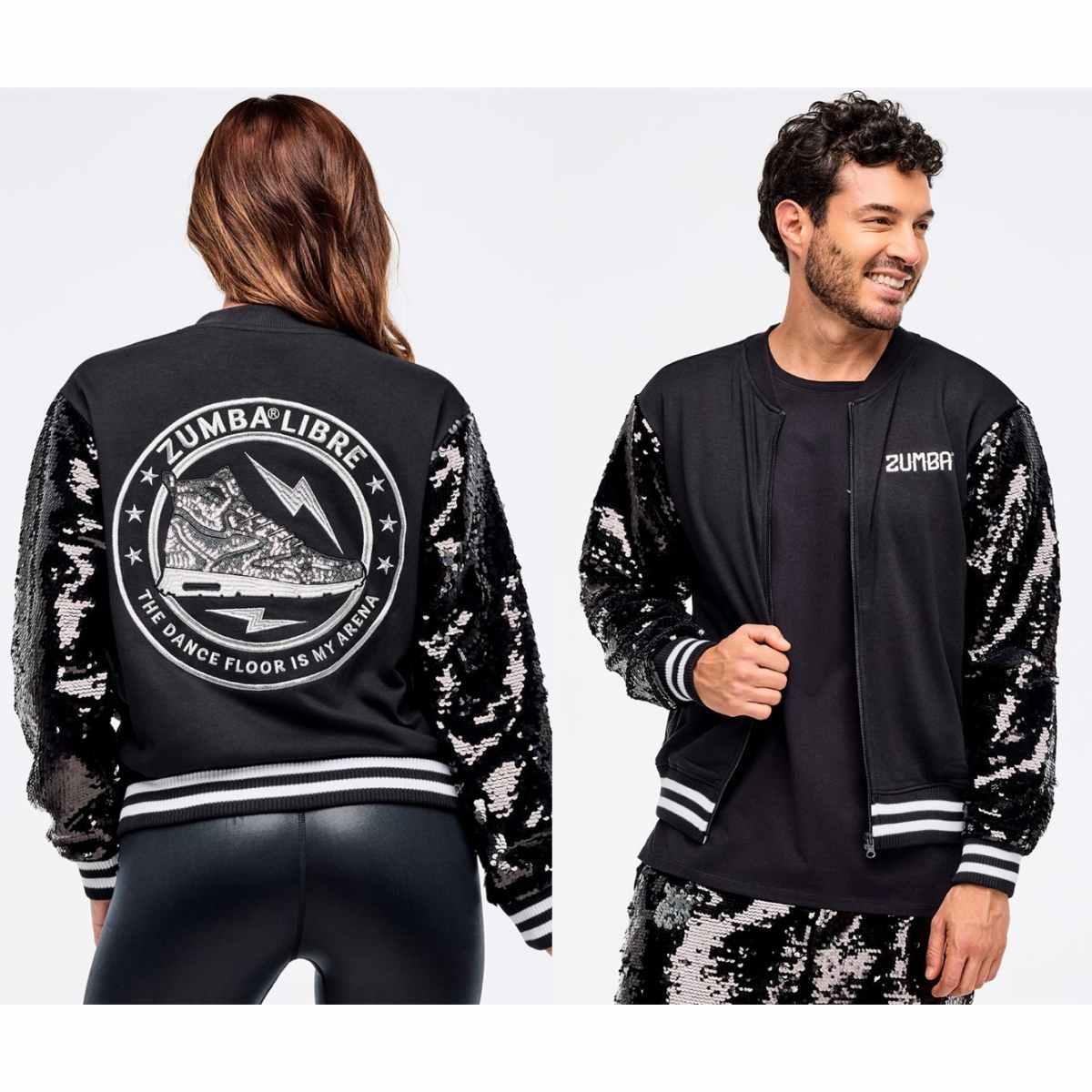 Zumba Libre Bomber Jacket With Sequin Sleeves
