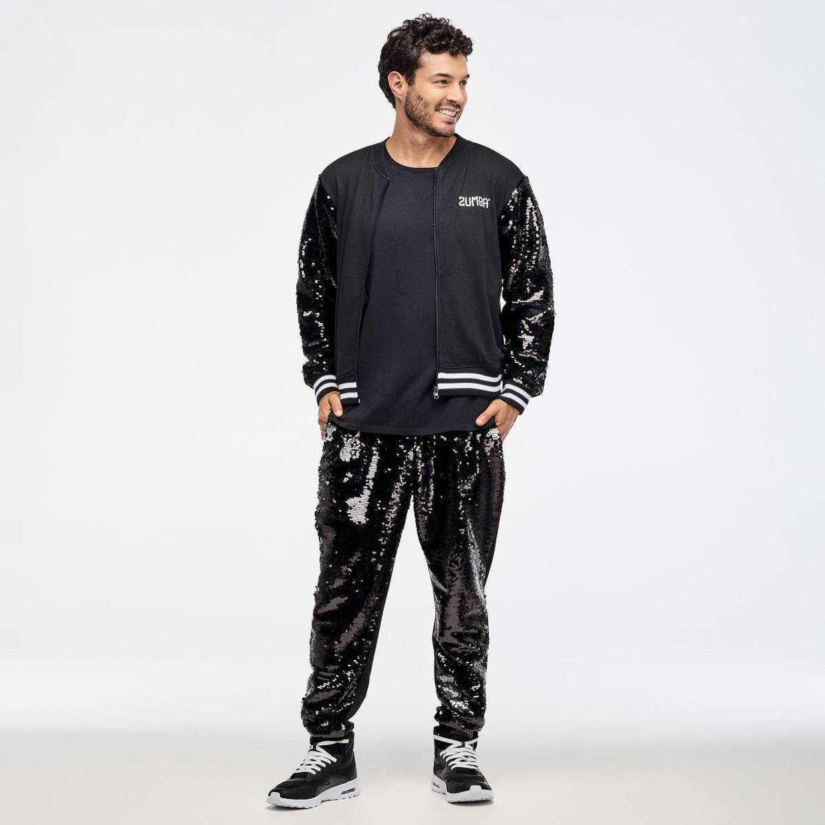 Zumba Libre Bomber Jacket With Sequin Sleeves