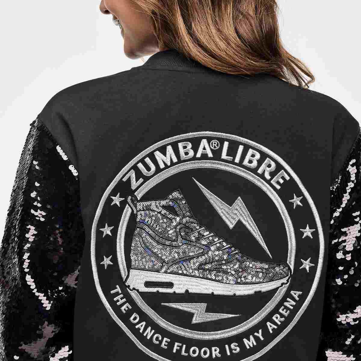 Zumba Libre Bomber Jacket With Sequin Sleeves
