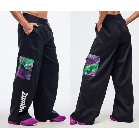 Apres Zumba Wide Leg Woven Cargo Pants
