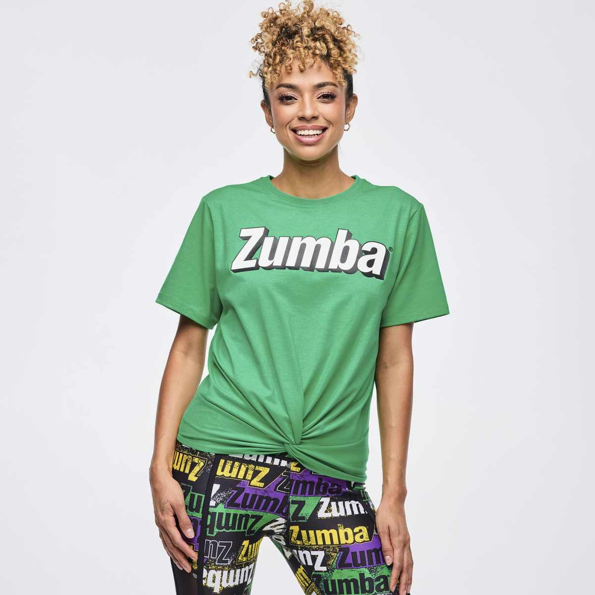 Apres Zumba Short Sleeve Front Twist Top