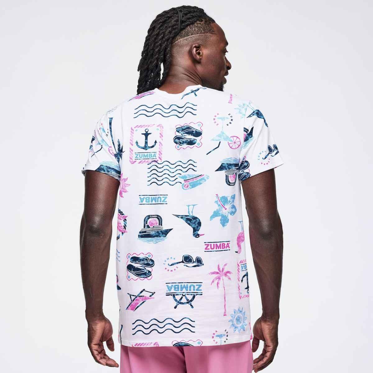 Zumba Cruise Unisex Tee - White/Blue