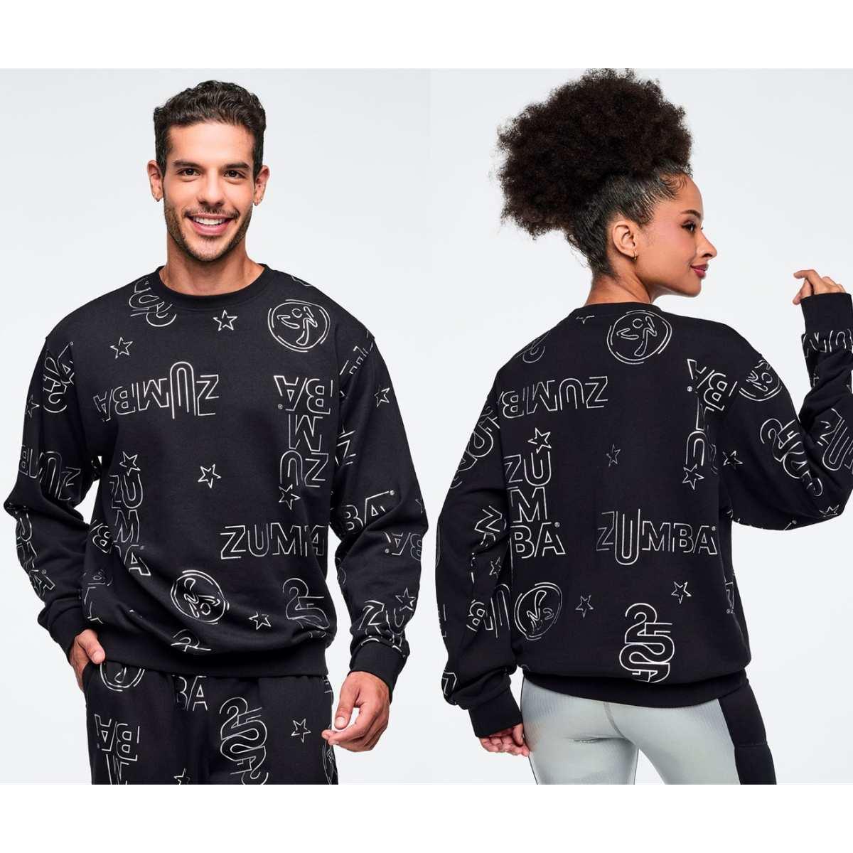Zumba 25 Unisex Pullover Sweatshirt - Black/Silver