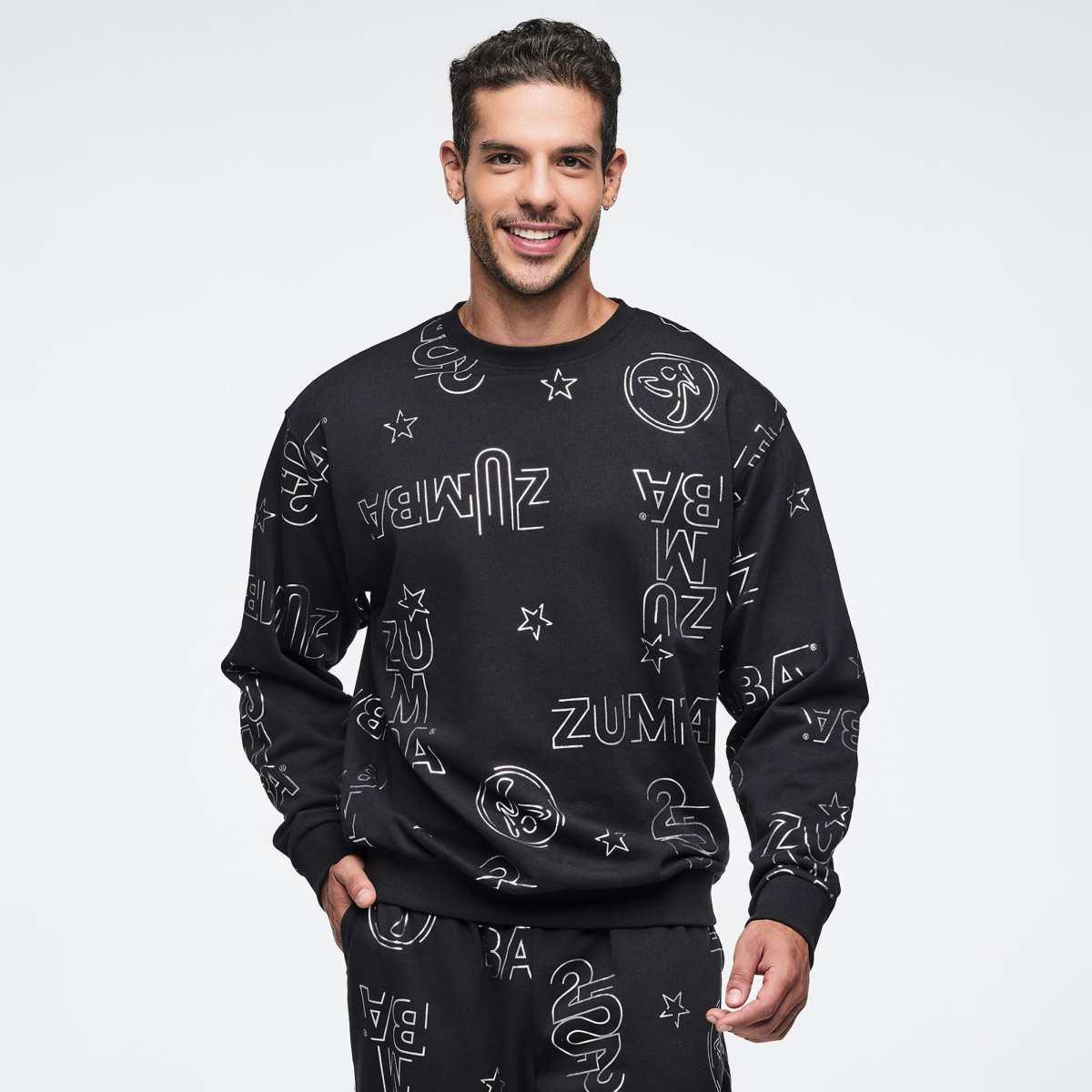 Zumba 25 Unisex Pullover Sweatshirt - Black/Silver