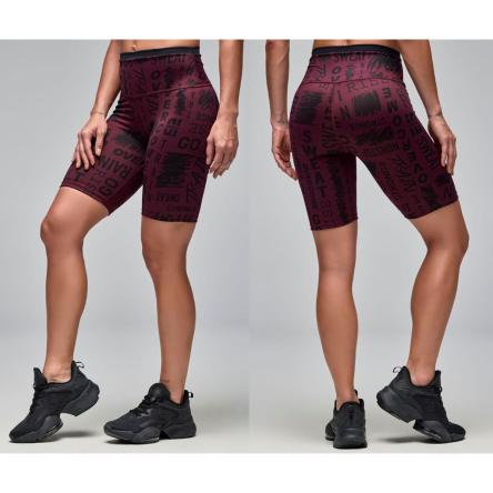 STRONG iD Z-Lift High Waisted Biker Shorts - Burgundy/Black