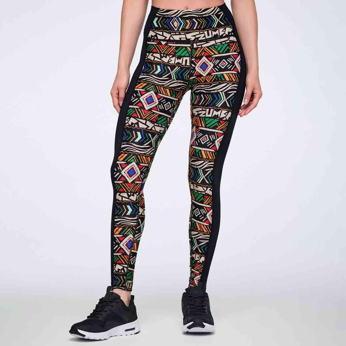 Wildbeat High Waisted Ankle Leggings - Tan/Orange