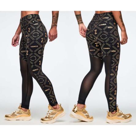 Worldwide High Waisted Ankle Leggings With Mesh Inserts