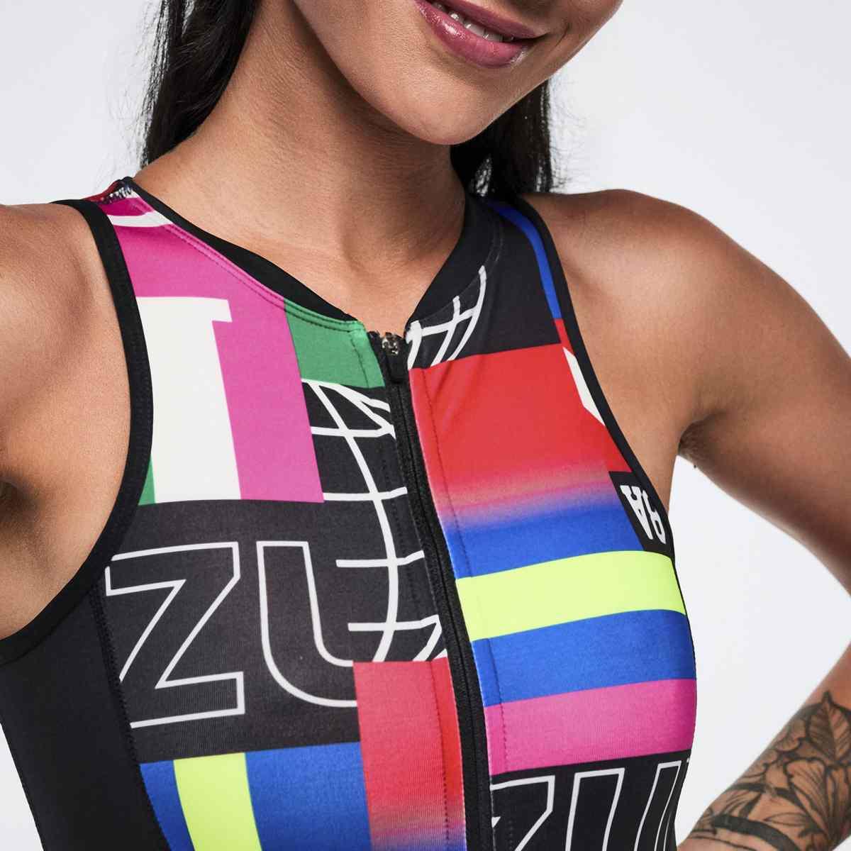 Worldwide Racerback Half Zip Bodysuit