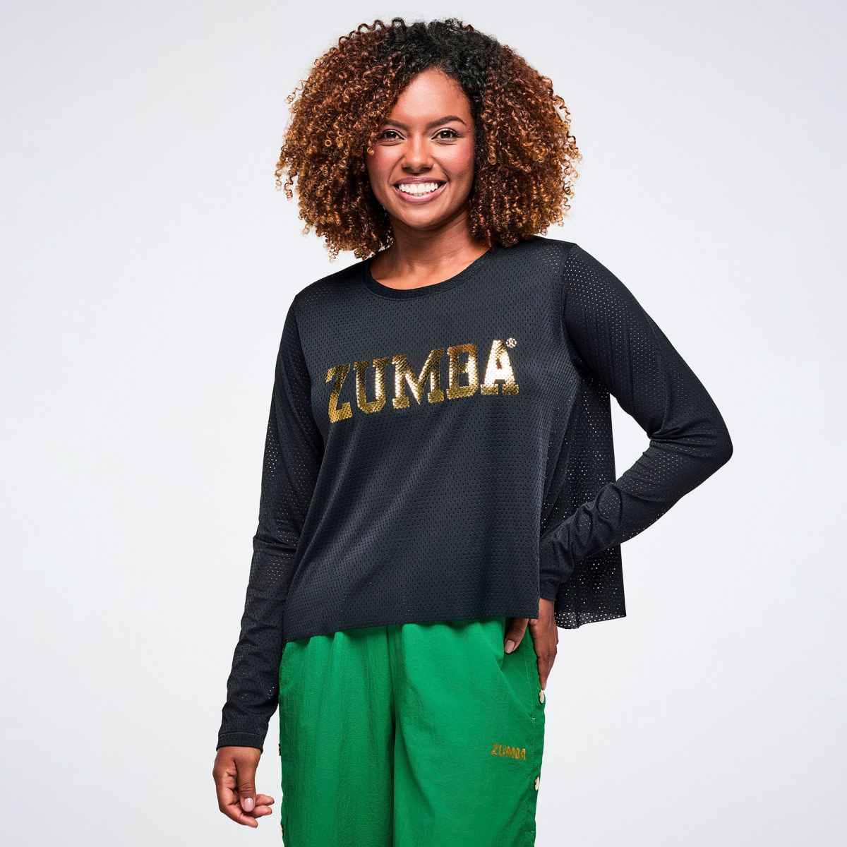 Worldwide Long Sleeve Loose Mesh Top