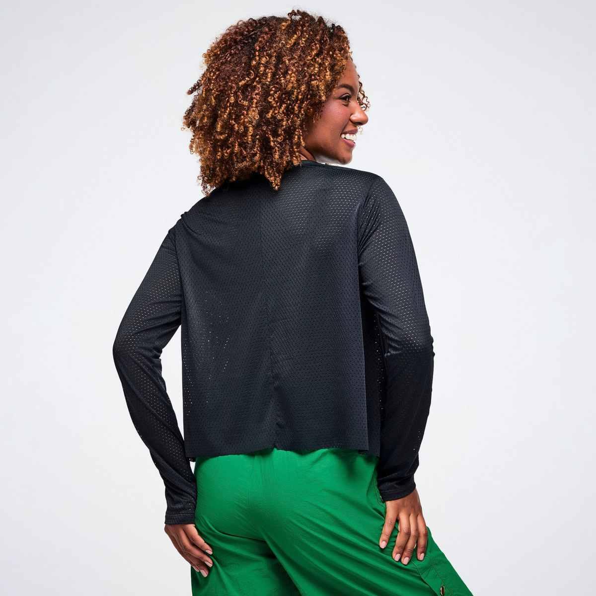 Worldwide Long Sleeve Loose Mesh Top