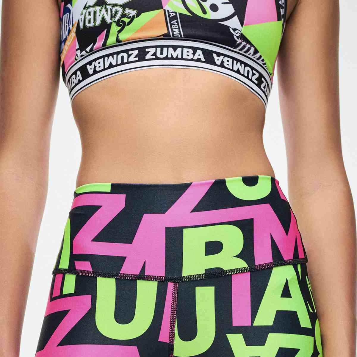 Dale-Z High Waisted Ankle Leggings - Pink/Green