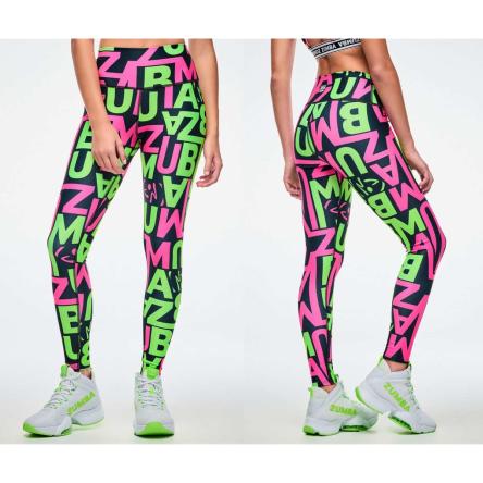 Dale-Z High Waisted Ankle Leggings - Pink/Green
