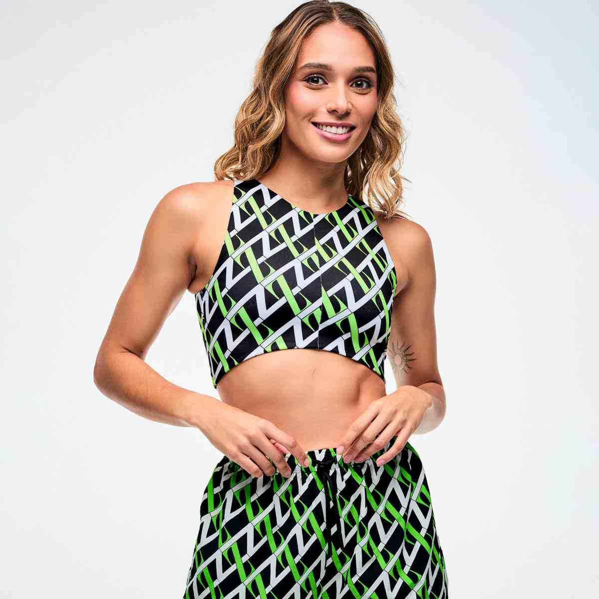 Dale-Z High Neck Crop Top