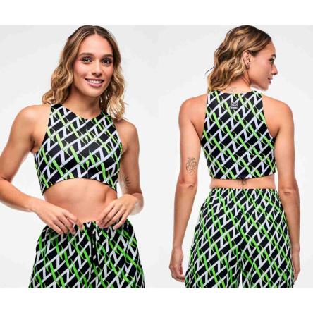 Dale-Z High Neck Crop Top