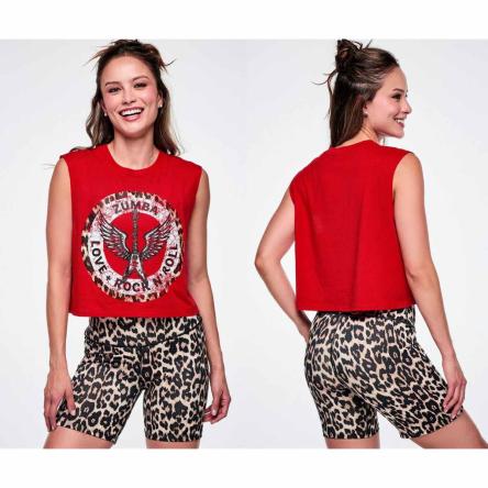 Rock 'n' Roll Crew Neck Muscle Crop Tank