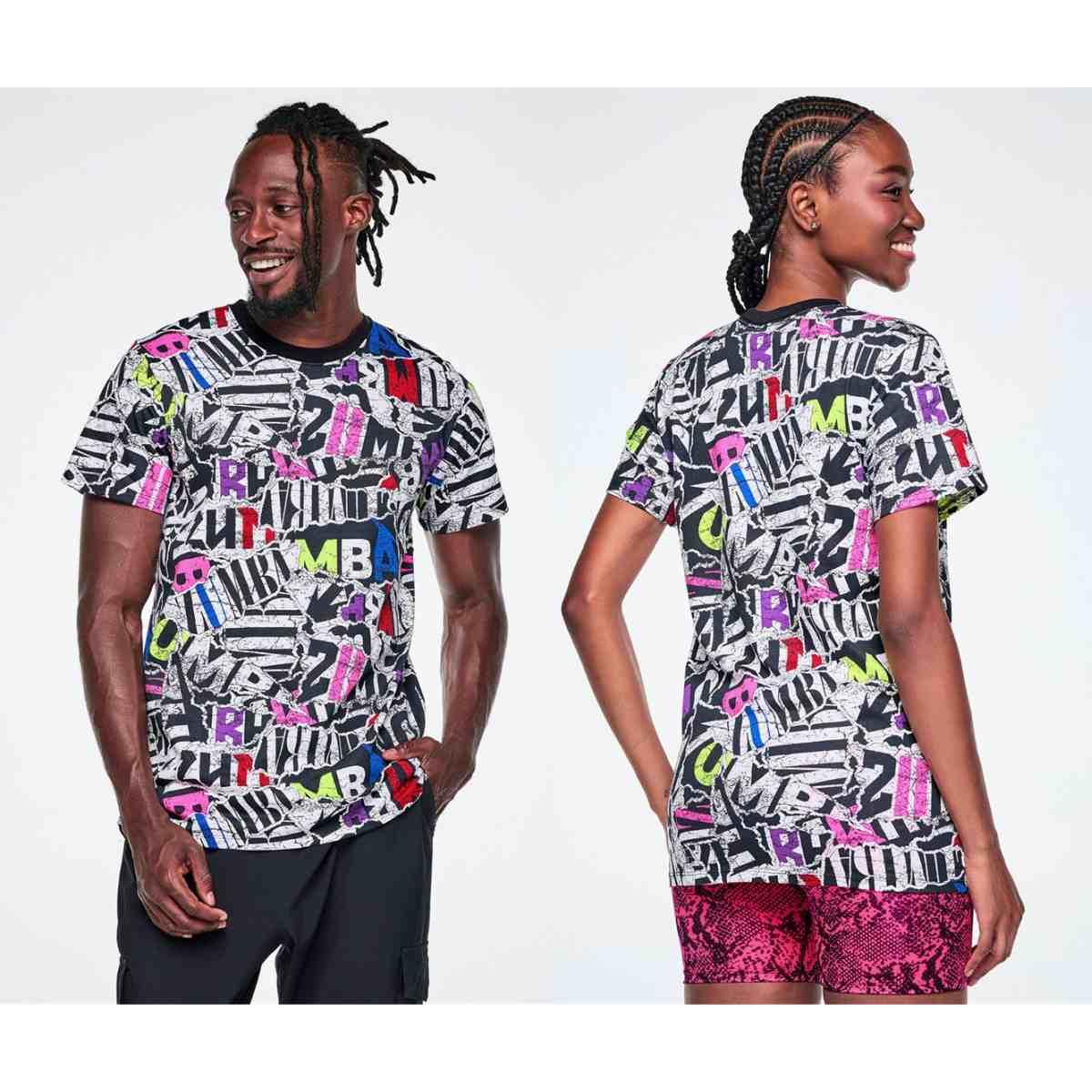 Rock 'n' Roll Unisex Crew Neck Tee - Black/White