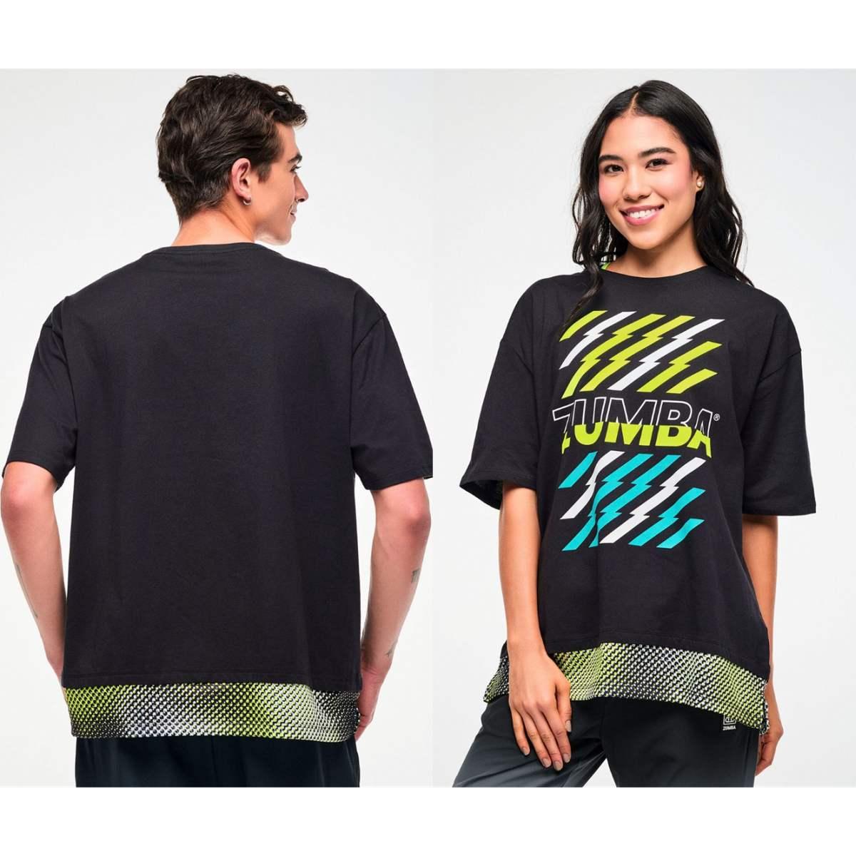 Electric Feel Men's Tee With Double Layered Hem