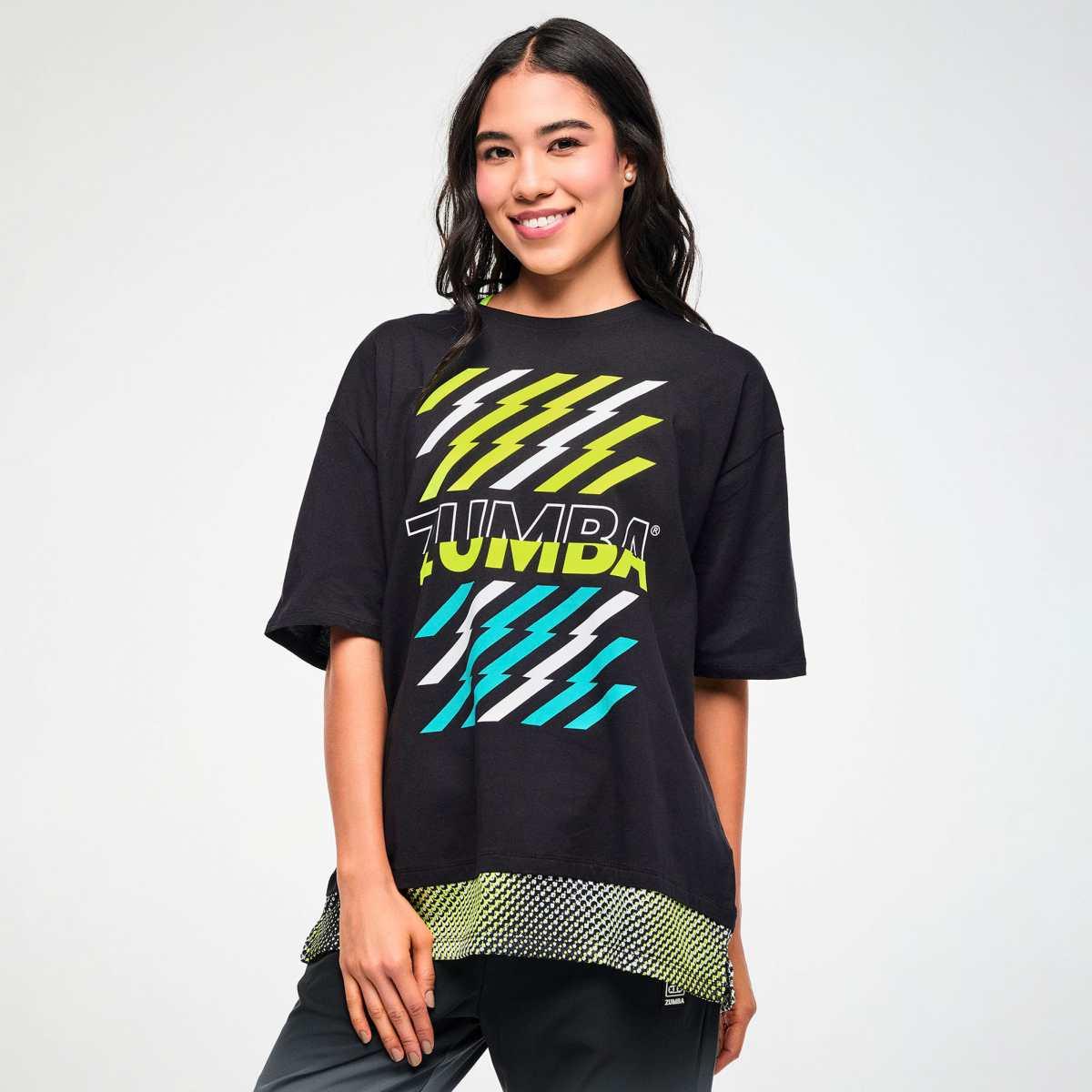 Electric Feel Men's Tee With Double Layered Hem
